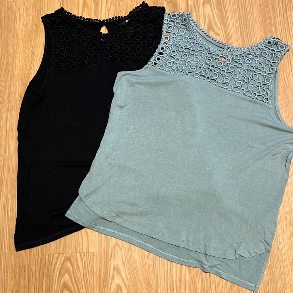 Lot of 2 H&M Eyelet Sleeveless Tops